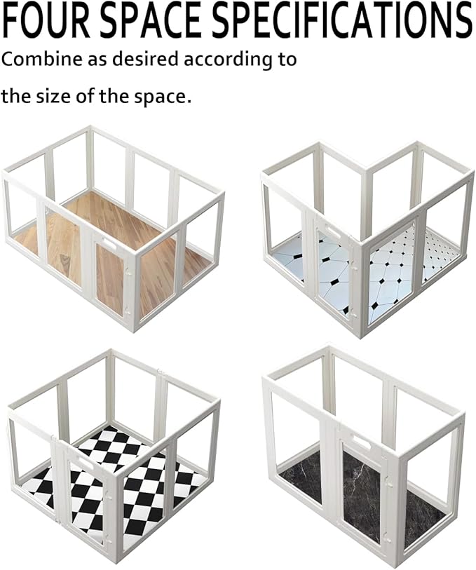 Acrylic Dog Playpen Indoor, Sturdy Clear Dog Play Pen with Door - 10 Panels, 30 Inch High, Easy Assembly, Clear Acrylic Playpen for Dogs, Puppy, Small and Medium Animal