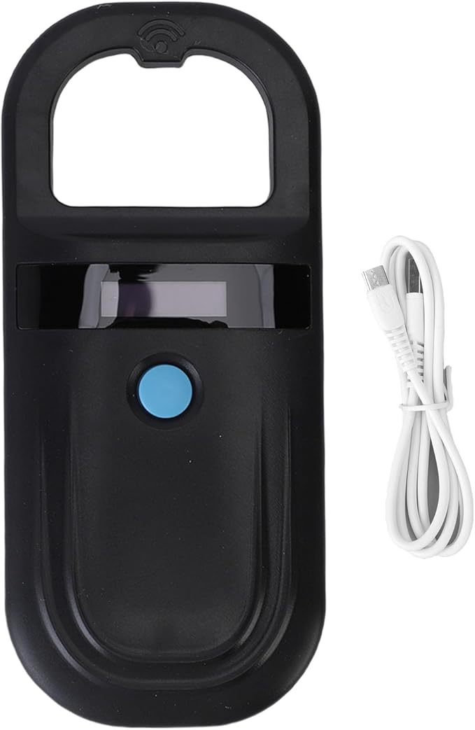 Microchip Scanner, 1000 Records Rechargeable Display Screen Pet Chip Scanner for EMID (Type 2)