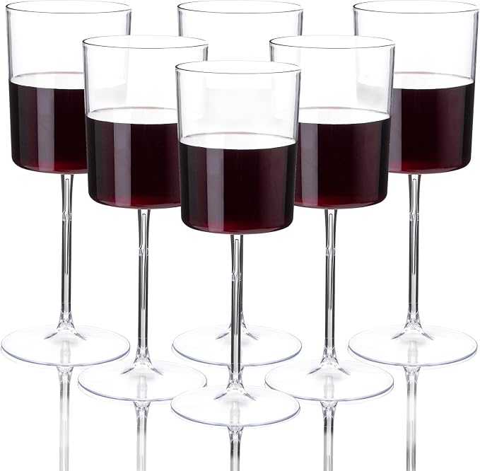 Ciaell 12 Pack Clear Plastic Wine Glasses - 14Oz Plastic Wine Glasses -