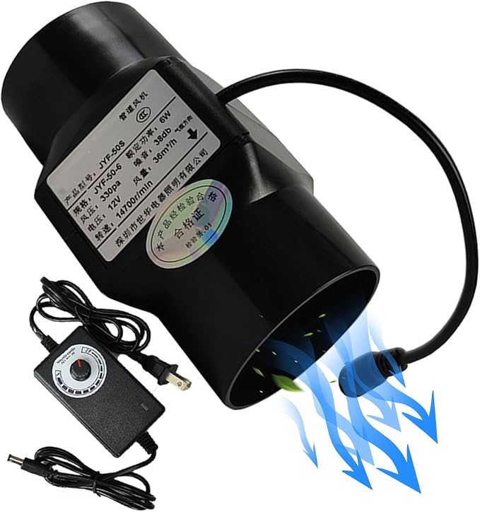 2" Inline Duct Fan 12V 6W Ventilation Cooling Exhaust Fan