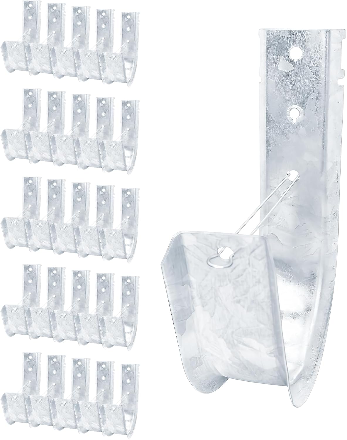 4-Inch Cable Support J Hooks with Retainer Clips, Wall Mount, 10 Pack