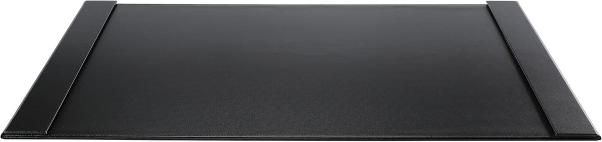 34" x 20" Leather Desk Blotter with Side Rails for Writing Leather Executive Desk Pad Protector Desk Mat for Office Home Workplace Black