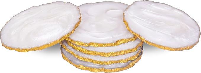 Resin Coaster for Coffee Table Decor, Morden and Stylish Drink Coaster Set for