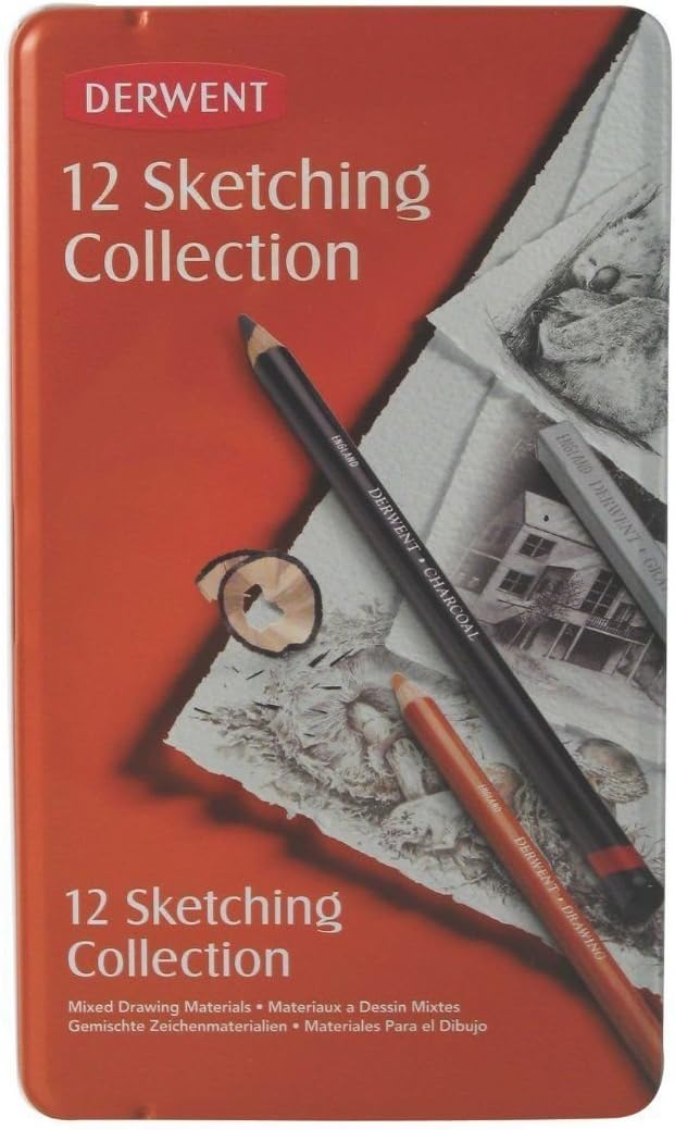 Derwent Sketching Collection, Metal Tin, 12 Count (34305)