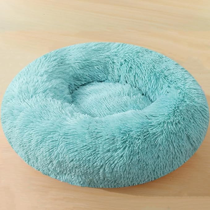 Dog Bed & Cat Bed for Small Medium Dogs, 27 Inch Calming Dogs Bed Anti-Anxiety Machine Washable Fluffy Luxury Anti-Slip Waterproof Pet Puppy Round Bed (Light Green)