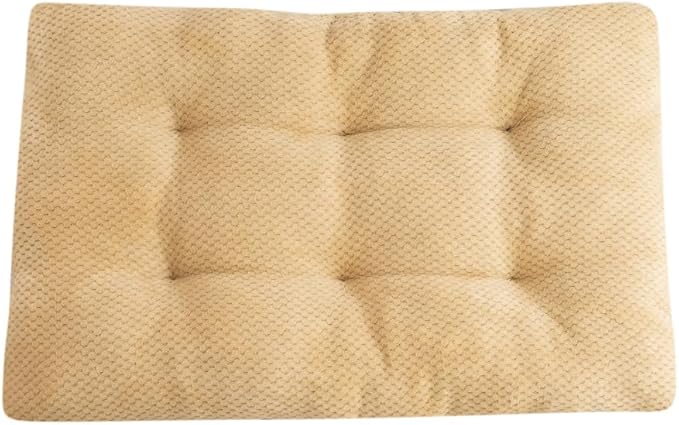 Washable Dog Bed for Large Breeds, Extra Cushioned Crate Mattress with Removable Fluffy Cover, Non-Slip Orthopedic Pet Pad, Machine Washable Kennel Mat(Brown,XS)