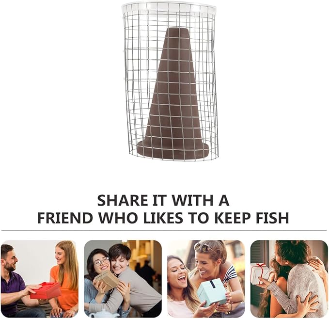 BESPORTBLE Fish Breeding Cones Cave: Shrimp Breeding Bucket - Ceramic Fishing Spawning Cone - Small Spawning Bucket with Grid for Discus Fish Shrimp, 16x9cm