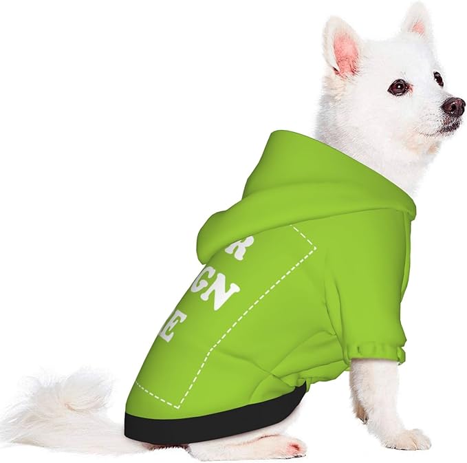 Dog Clothes, Custom Dog Hooded Sweatshirt, Personalized Pet Costume Robe Shirt with Text/Image/Club Name/Pet Shop Logo for Small Medium Large Dogs and Cats, GrassGreen, L