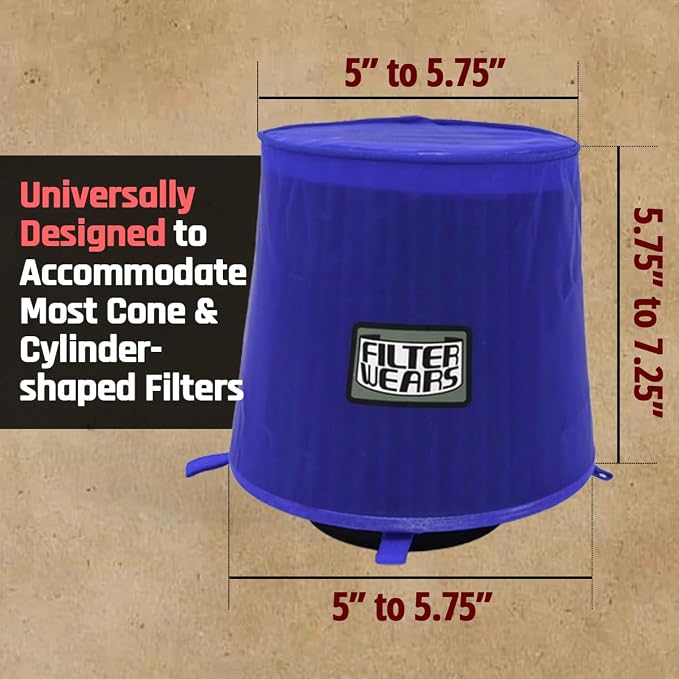 FILTERWEARS F154L Universal Water Repellent Cold Air Intake Pre-Filter
