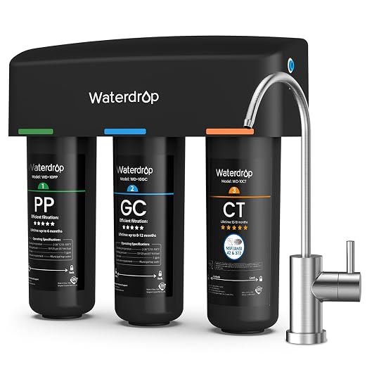 Waterdrop TSB 8 Layer Under Sink Water Filter, Bad Taste & Odor,