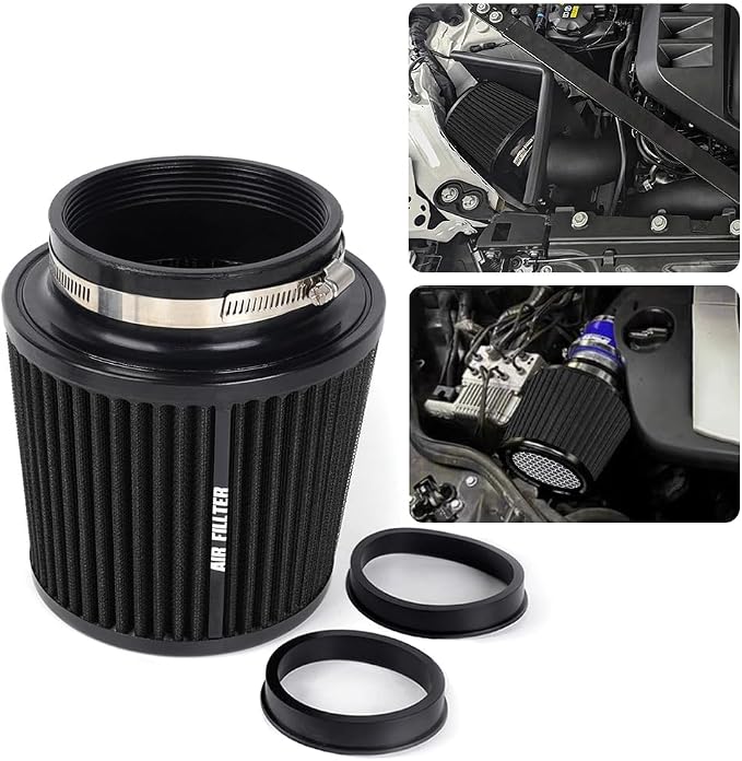 3" 3.5" 4" Inlet Car Replacement Cold Air Intake Filter 76mm 89mm 102mm 3 Sizes