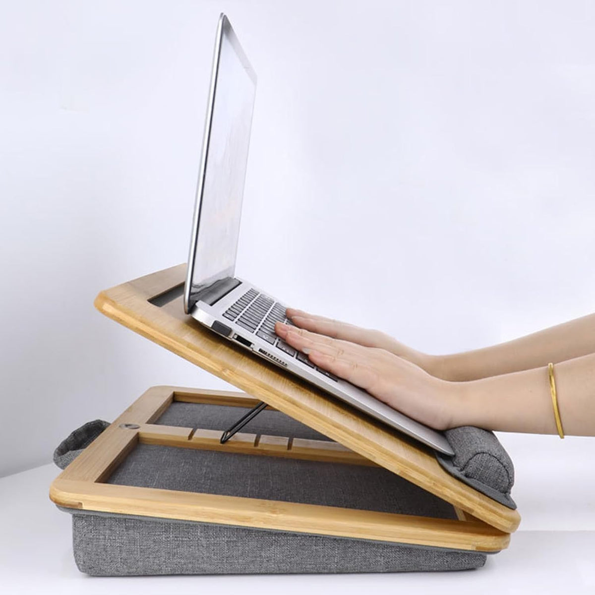 Adjustable Lap Desk for Laptop with Cushion Tablet Phone Holder