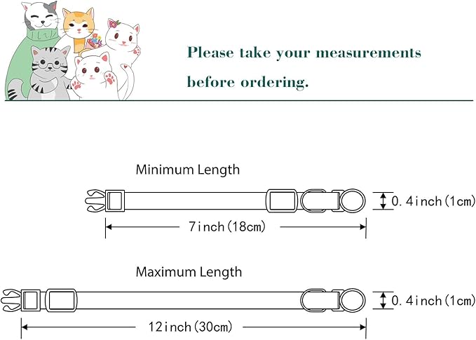 Yizepet Cat Collars, Breakaway Kitten Collar, Cute Kitty Collar in 2 Pack, Pet Supplies Accessories