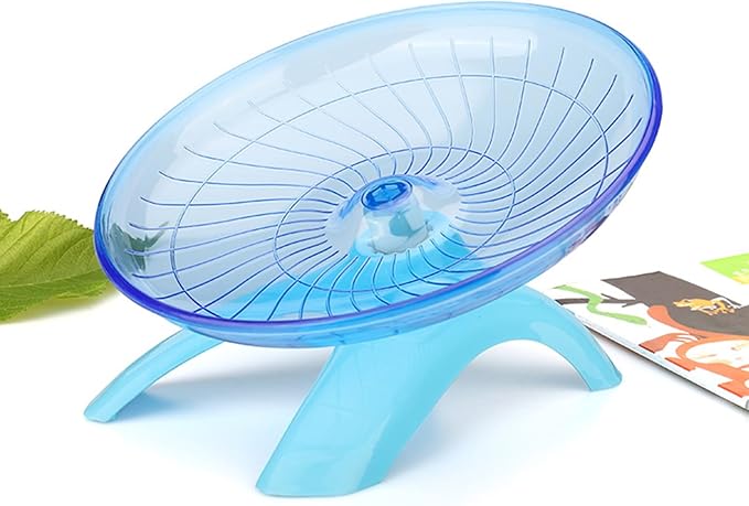 Hamster Flying Saucer Silent Running Wheel, 12 Inch, Suitable for Guinea Pigs, Hamsters, Hedgehogs and Other Small Animals to Ensure Safe Exercise（Blue）