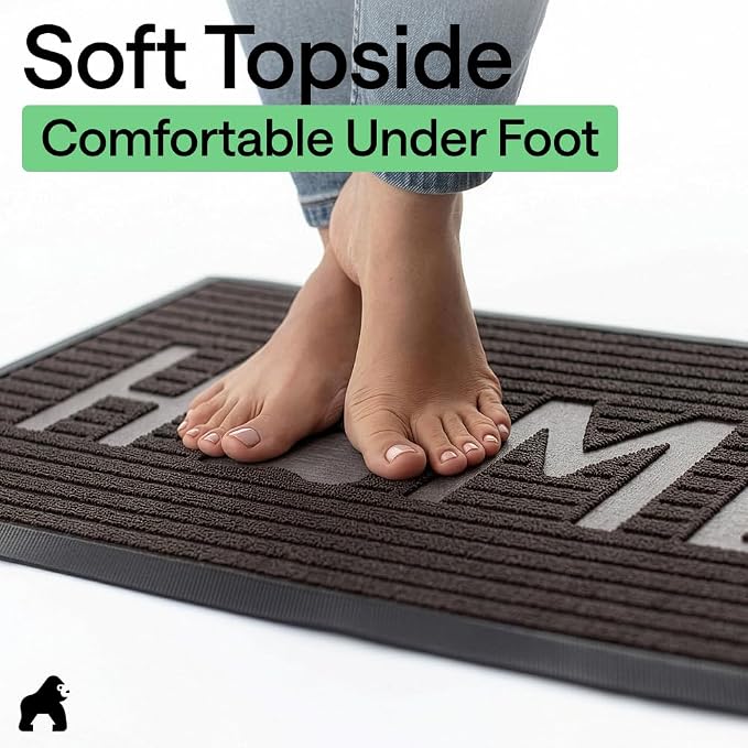 GORILLA GRIP 100% Waterproof All-Season WeatherMAX Doormat 35x23, US Designed