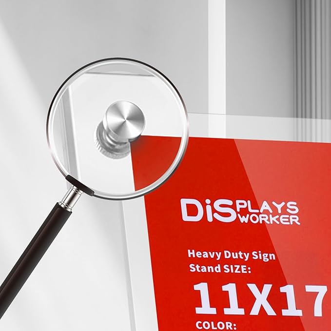 DISPLAYSWORKER Adjustable Heavy Duty Pedestal Sign holder floor Stand,sign stand poster stand ,acrylic frame for 8.5 x 11 inch,Silver (silver, acrylic frame 8.5-x-11-inch)