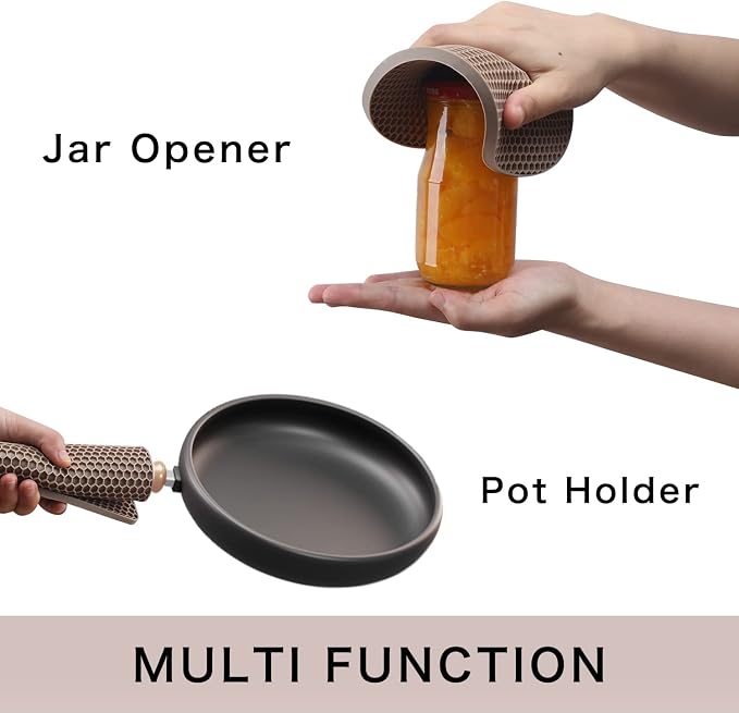 Silicone Trivets for Hot Dishes, Flexible Jar Opener Food Grade Spoon Holder