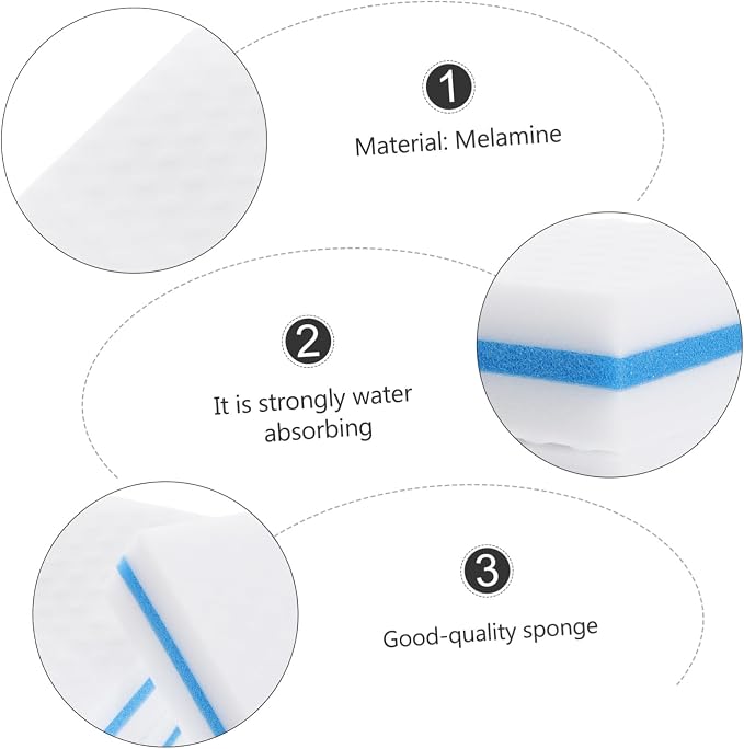 Luxshiny 10pcs Three-Layer Reusable Kitchen Sponge Scrubber Lightweight