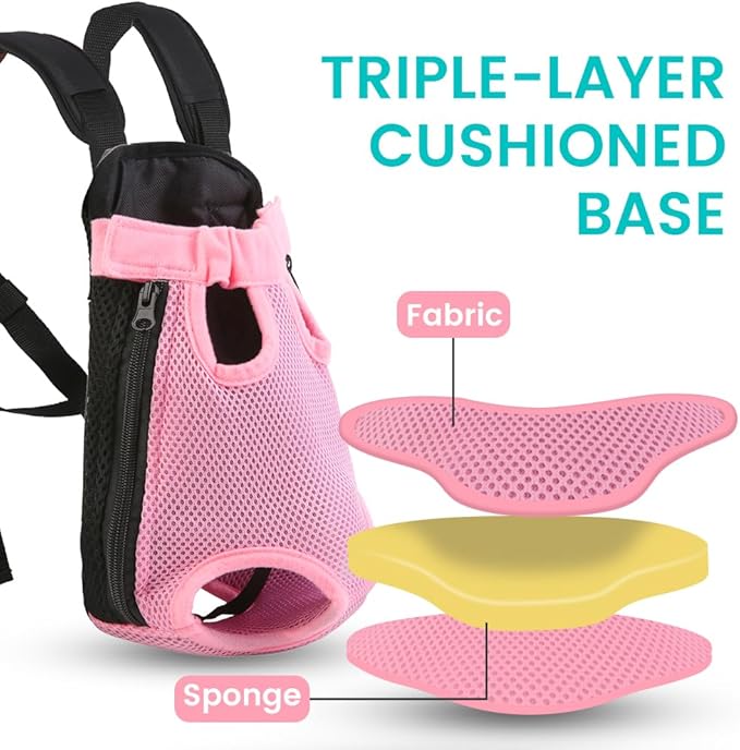 Mosago Dog Backpack Carrier, Thick Straps & Cushion, Pet Sling Front Backpacks for Small Medium Dogs 4-7 Lbs, Legs Out, Adjustable Wearable Puppy Chest Travel Bag, Easy-Fit for Hiking/Walking/Camping