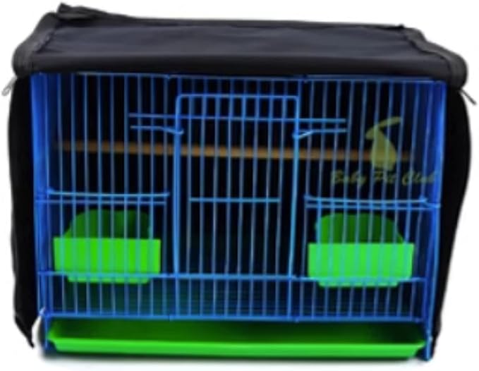 MANON ROSA Bird Cage Cover Birdcage Curtain - Enhanced Privacy Safety Comfort for Parrots Cockatiels Lovebirds Budgerigar Finch Canary Parakeet (S(15.4" L x 11.8" W x 11.8" H),Black)
