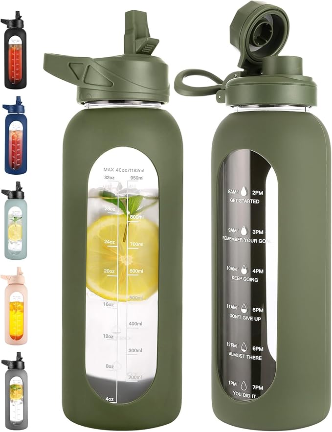 CIVAGO 40 oz Glass Water Bottle