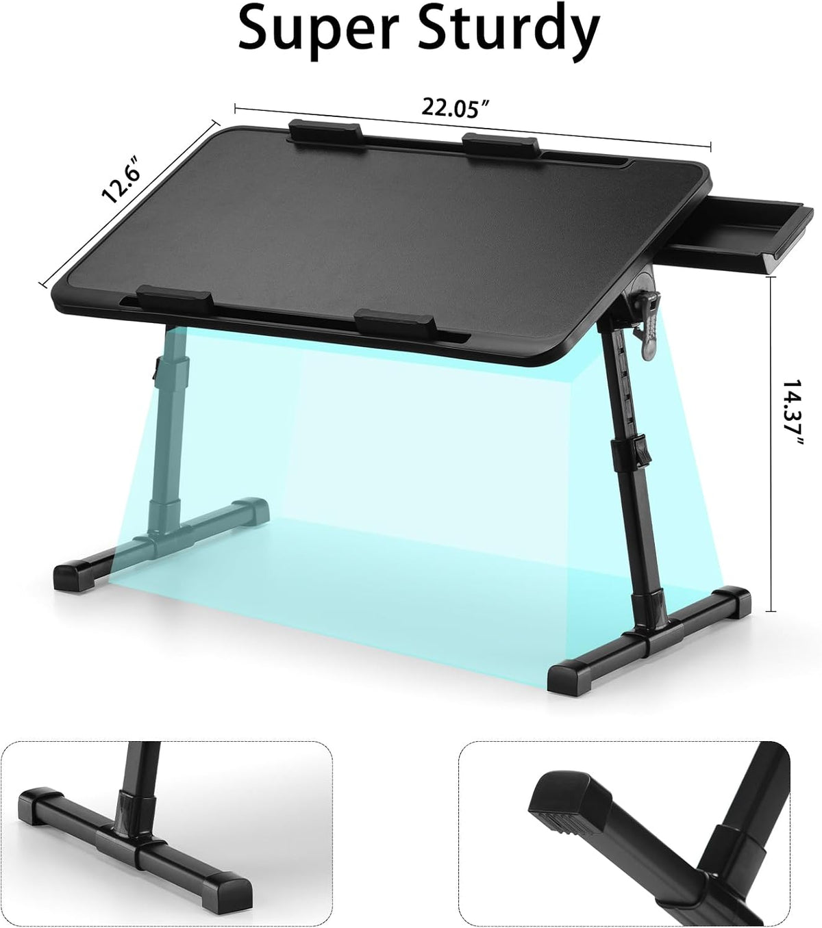 Lap Desk for Bed/Sofa, Adjustable Laptop Table