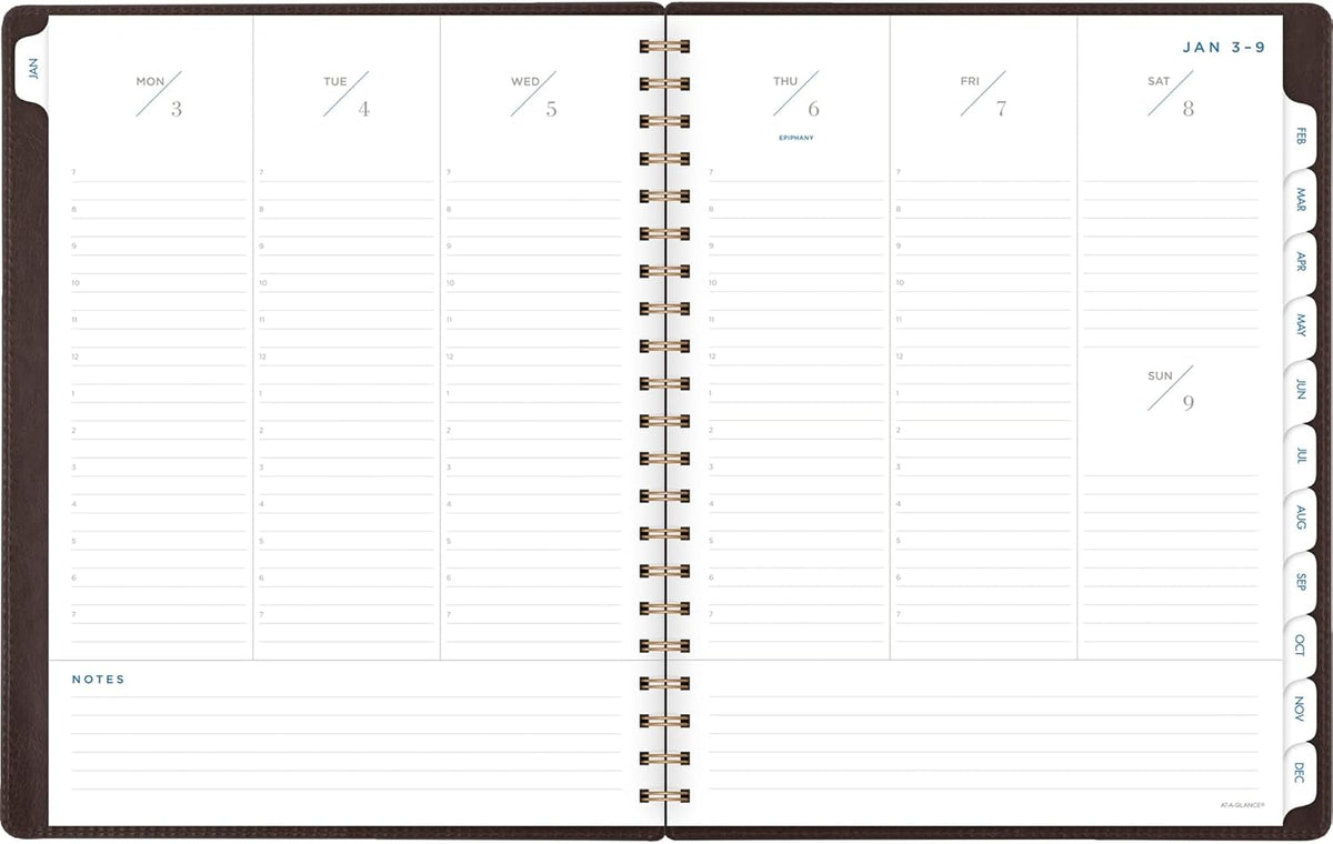 2022 Weekly & Monthly Planner by AT-A-GLANCE, 8-1/2" x 11", Large, Wirebound, Signature Collection, Distressed Brown (YP90509)