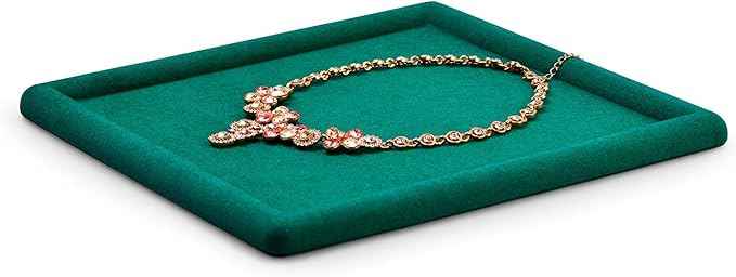 Oirlv Top Microfiber Jewelry Tray Square Nightstand Organizer Rings Earrings