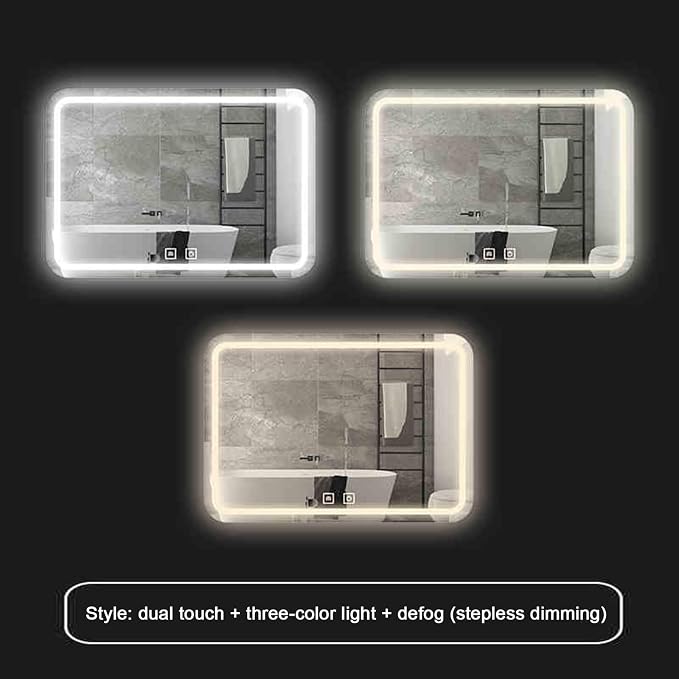 Smart Lighted Bathroom Mirror for Wall，Bathroom Mirror