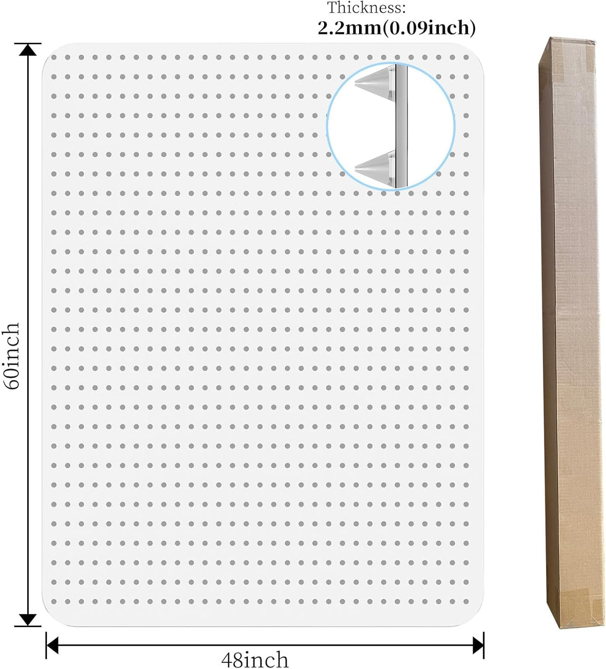 Tonaus Office Chair Mat for Carpet 60"x48" for Low Pile Carpets, Rectangle