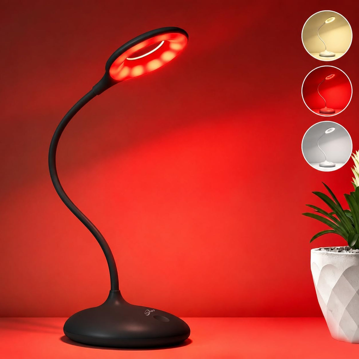 670nm Red Light Therapy Desk Lamp for Reading Sleep in Bedroom Dorm