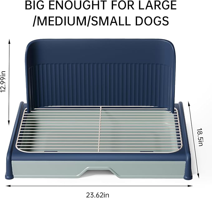Upgrade Dog Potty Tray with High Wall,23.62"X18.5"Pee Pad Holder,Litter Box for Pet,Mesh Training Holder for Puppy and Small Size Dog,Housebreaking Supplies, Pet Products (Blue)