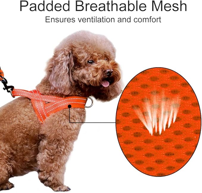 Plutus Pet No Pull Dog Harness with Breathable Mesh Padded, Adjustable Reflective Escape Proof Dog Harness, Quick Fit Dog Vest Harness for Small Medium Large Dogs(XL, Orange)