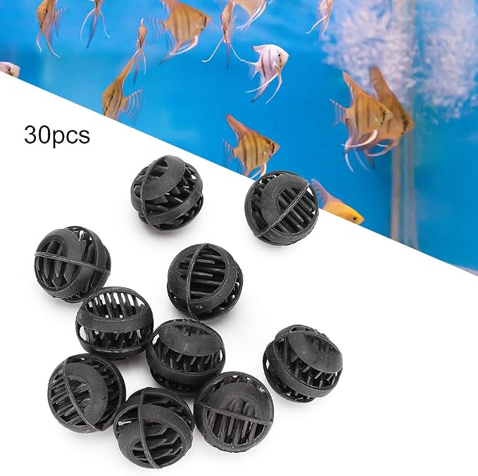 30 Pack Biofiltration Filter Balls, Removes and Nitrites, Reusable Plastic