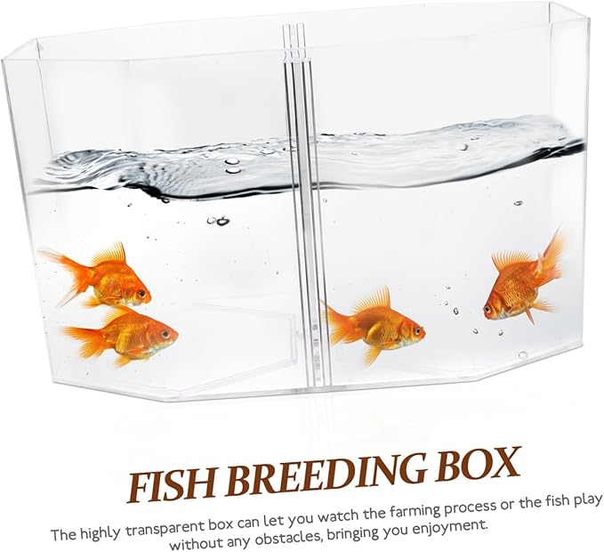 Fish Separation Box Dual Compartment Betta Breeding Tank Removable Divider High Aquarium Isolation Box for Safe Fish Hatching and Spawning
