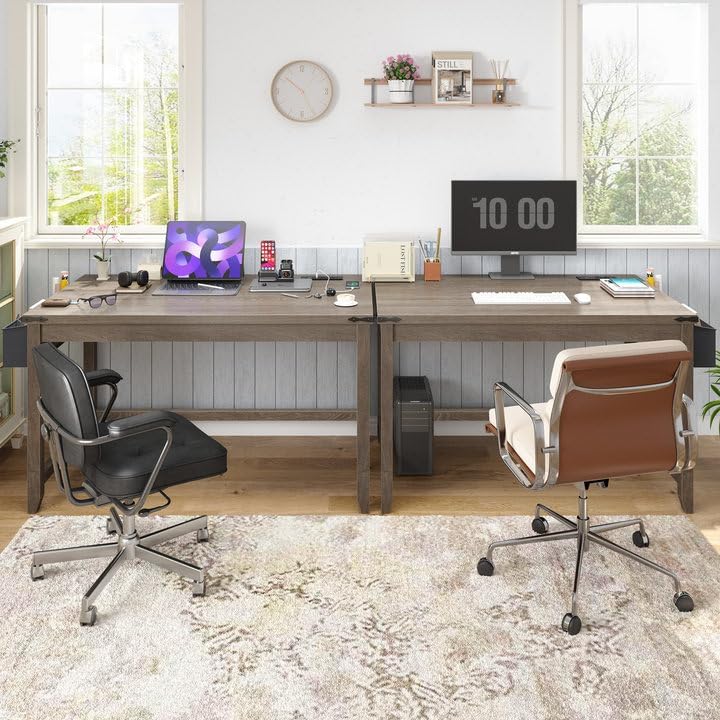 EnHomee 40" Writing Desk with Storage Bag & Power Outlet for Small Spaces