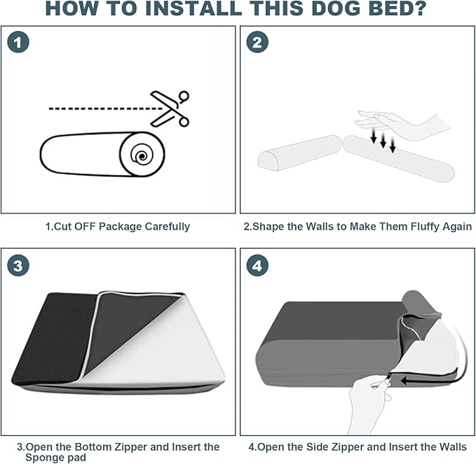 Dog Mattress for Large Dogs,Washable Comfortable Pet Beds with Removable Cushion&Nonskid Bottom,Sofa Couch Dog Bed Pillow Ultra Plush Mattress Pet Bed for Dogs Cats