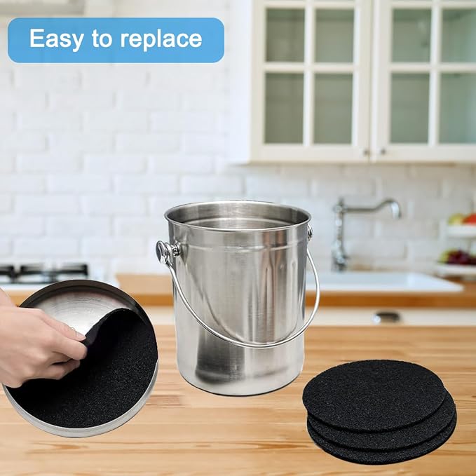 7.25inch Charcoal Filters for Compost Bucket, 3 Pack Compost Filter for