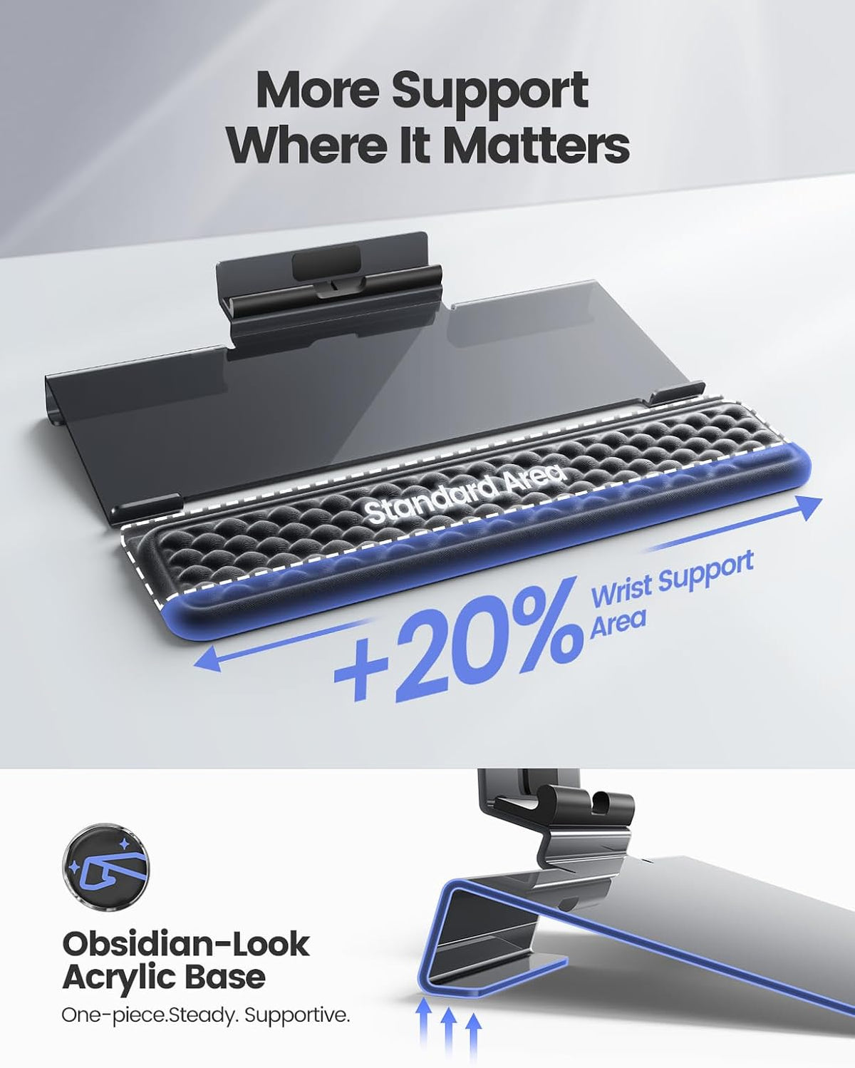 Vaydeer Wrist Rest with Keyboard Stand and Phone Holder, Keyboard Riser Set