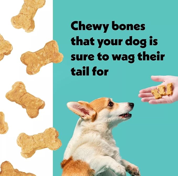 Wiggles & Wags Chewy Bones Dog Treats, Peanut Butter, Soft and Chewy, 2 Pack