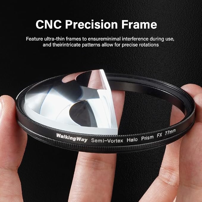 Walking Way 77mm Split Halo FX Prism Lens Filter, Rotating Half-Frame Blur &