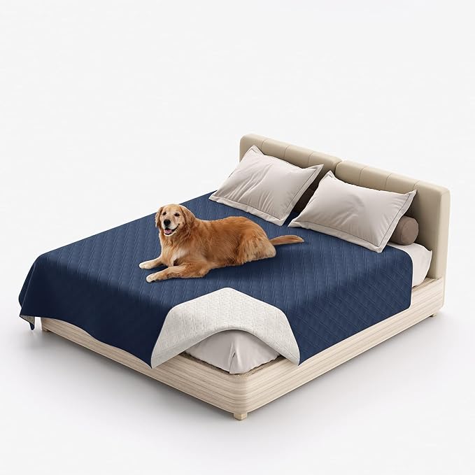 Waterproof Dog Bed Covers for Couch Protection, Water-Resistant Soft Dog Pet Blanket Anti-Slip Dog Blanket for Bed, for Furniture Bed Couch Sofa (Navy Blue,68x82inch)