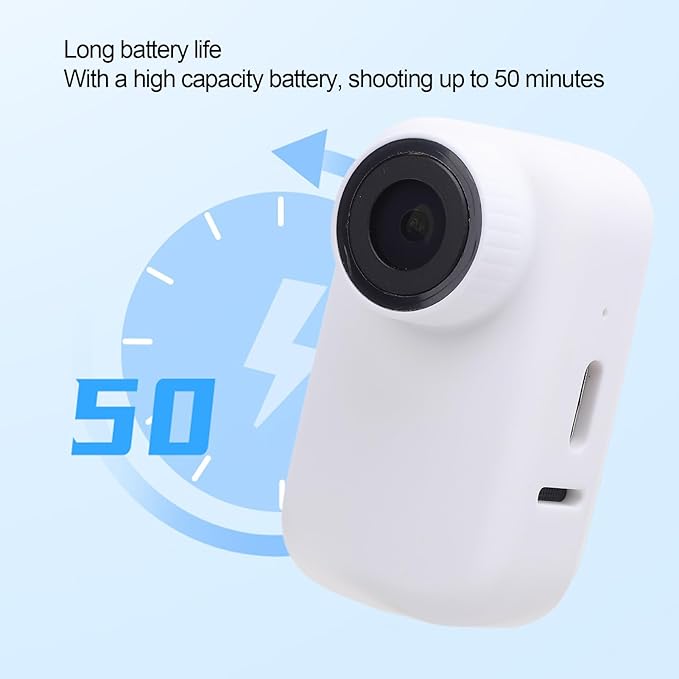 Pet Body Worn Camera, Pet Wearable Body Cam with HD Resolution and Water Design, Lightweight Action Camera for Dog Cat Outdoor Travel Adventures (White)