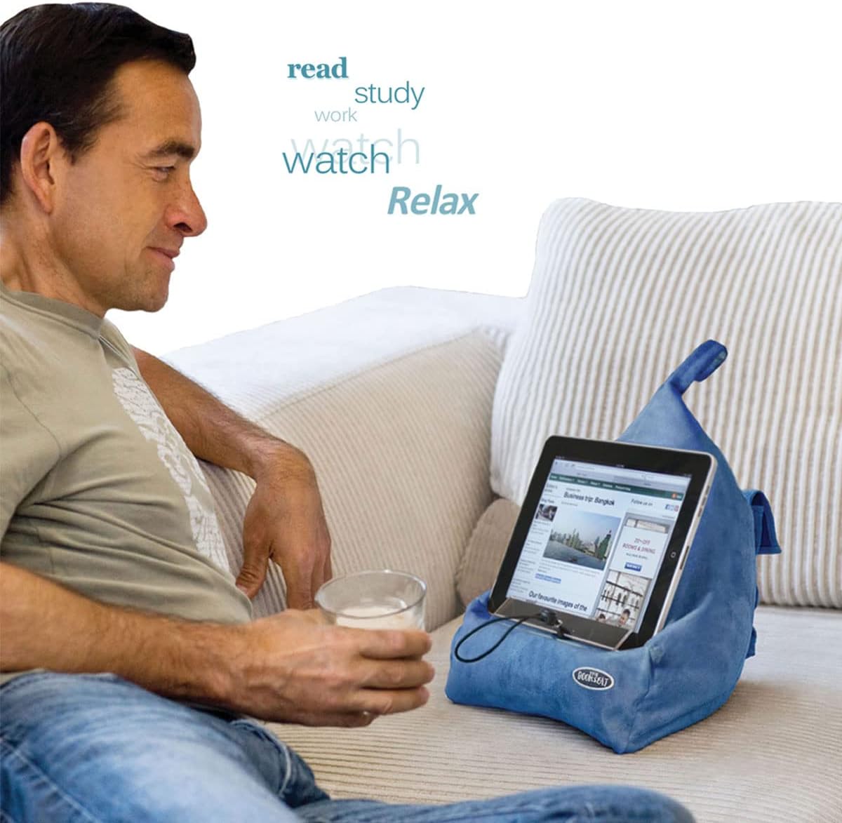 The Book Seat - The Most Comfortable Way to Read, Hands Free! - Navy