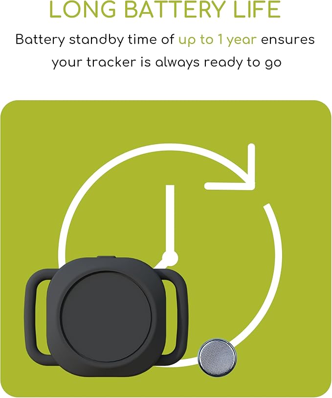 Dog Tracker, Smart Dog Collar with Real-time Pet Location, Cat Tracker Collar (iOS Only), No Monthly Fee & Long Battery Life, Works with Find My, Ideal for Dog/Cat