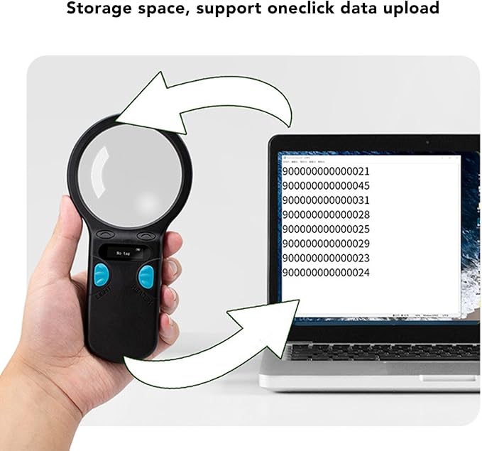 Animal Chip Reader Portable Handheld, Lightweight Rechargeable, Supports 125K and 134.2K Pet Chips - Fast Accurate Scanning, User Friendly Design for Pet Management
