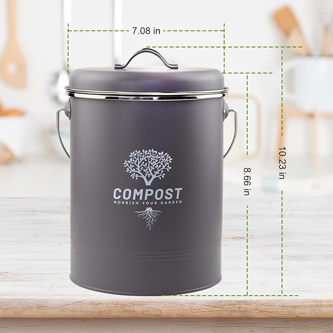 Kitchen Countertop Compost Bin, Odor Resistant Indoor Compost Bin