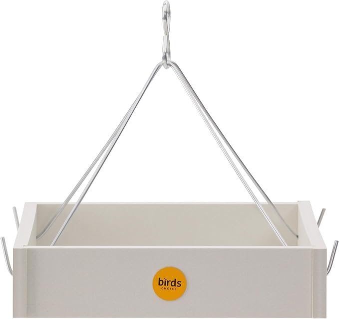 Birds Choice GSHPF100 Tray Feeder, Recycled Hanging Tray Bird Feeder, Small, White
