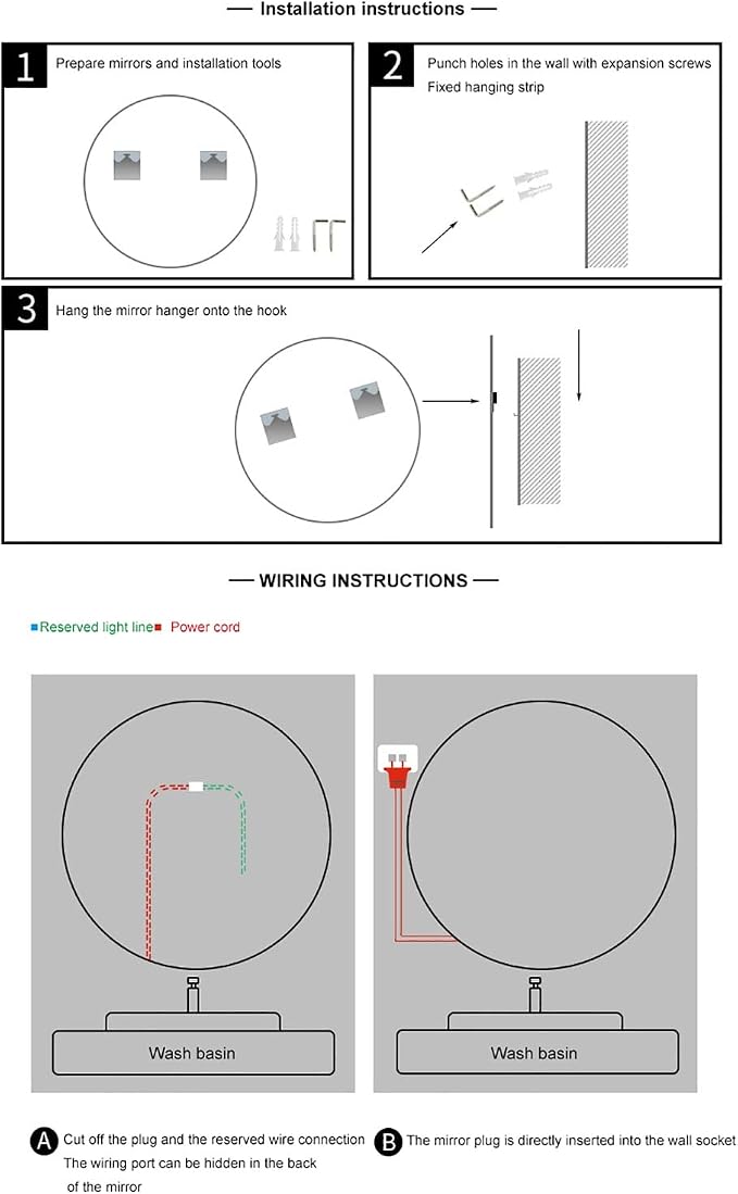 Led Mirror for Bathroom, Bathroom Mirrors for Vanity, Shatter-Proof,
