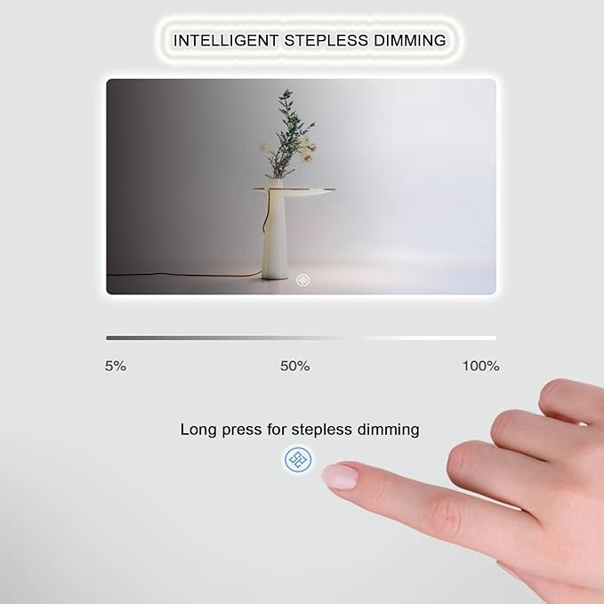 Bathroom Mirror with LED Lights，LED Bathroom Mirror，Smart Lighted Bathroom